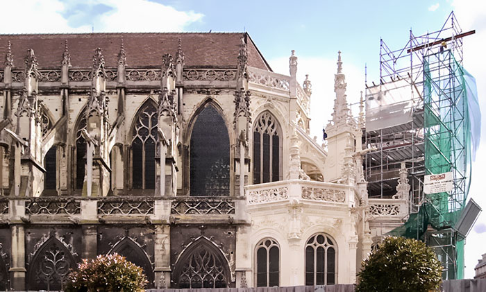 Church Of Saint-Pierre, Caen, France, During Its Restoration