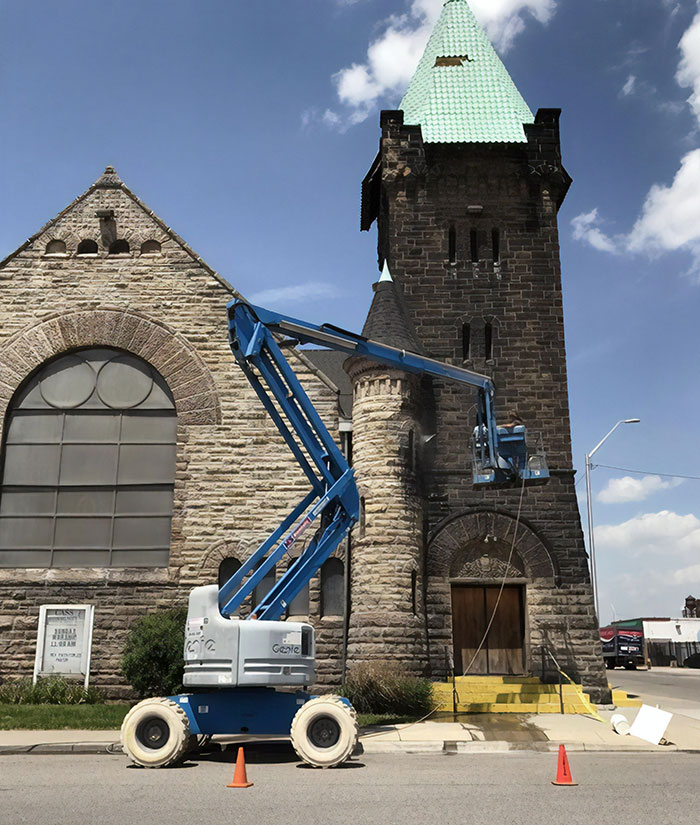This Church In Detroit Hasn't Been Cleaned Since It Was Built 134 Years Ago. I Always Thought The Stone Was Black