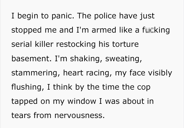 Guy Gets Pulled Over By Police, Suddenly Realizes He Has Murder Weapon Props In Passenger Seat