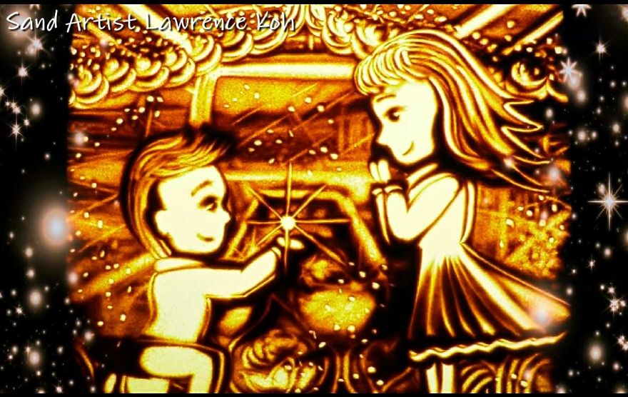 Sand Art Inspired By Love Stories