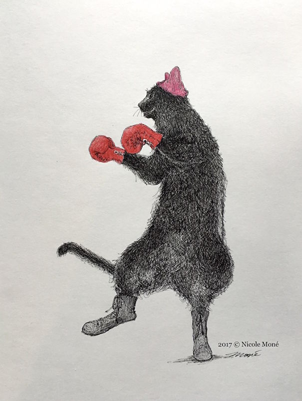 Drawings Of Cats With Pink Pussy Hats