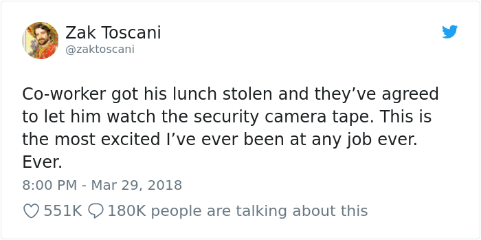 Guy’s Lunch Gets Stolen At Work So He Asks To See The Security Tape, Can’t Believe His Eyes