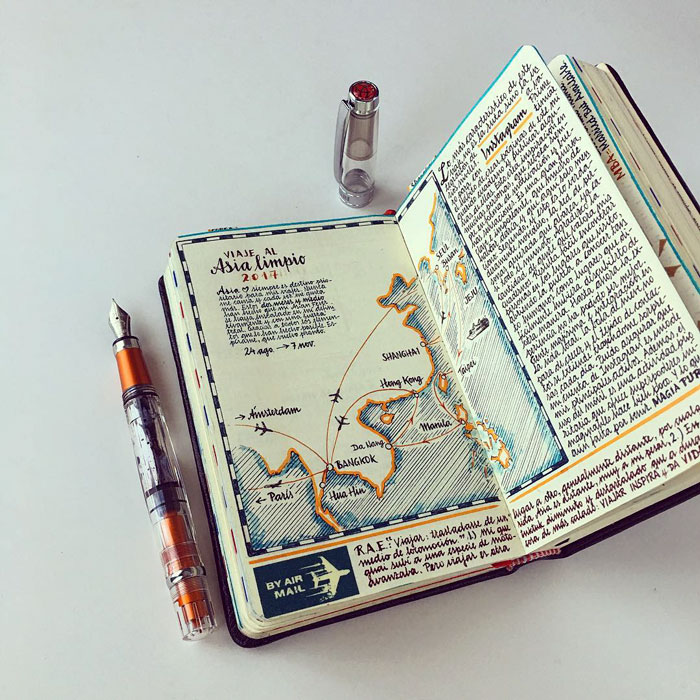 This Man Quit His Aeronautical Job To Travel The World And Here Is How His Notebooks Look Like