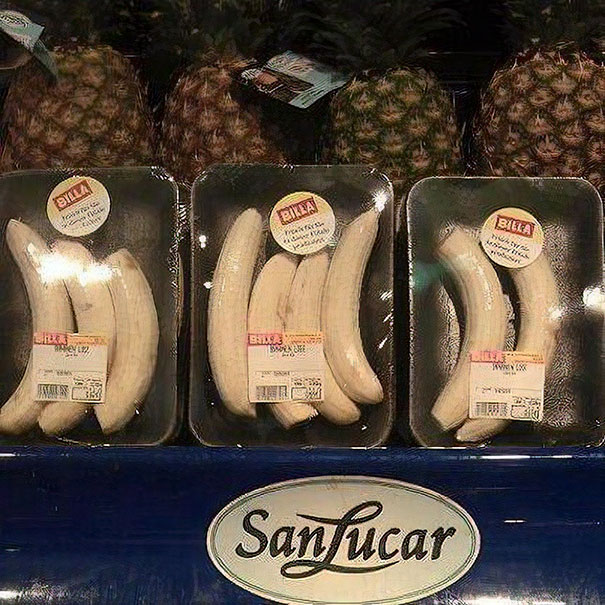 Pre-Peeled Bananas Wrapped In Plastic