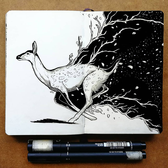 I Combine Animals, People, And The Night Sky To Create Magical Illustrations (26 Pics)