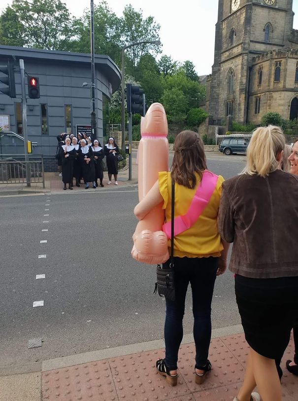 Now.... What's The Chances Of Running Into A Gaggle Of Nuns With A Four Foot Inflatable C*ck