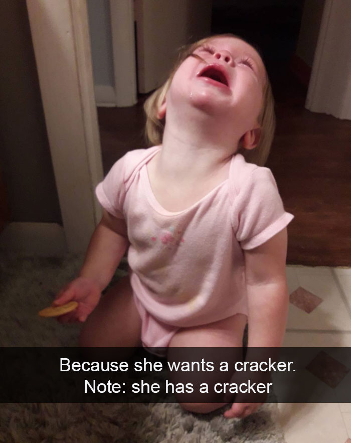 Because She Wants A Cracker. Note: She Has A Cracker