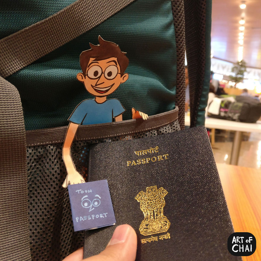 That's Chai Ready And Packed Up With His Passport For Our Trip To Malaysia!