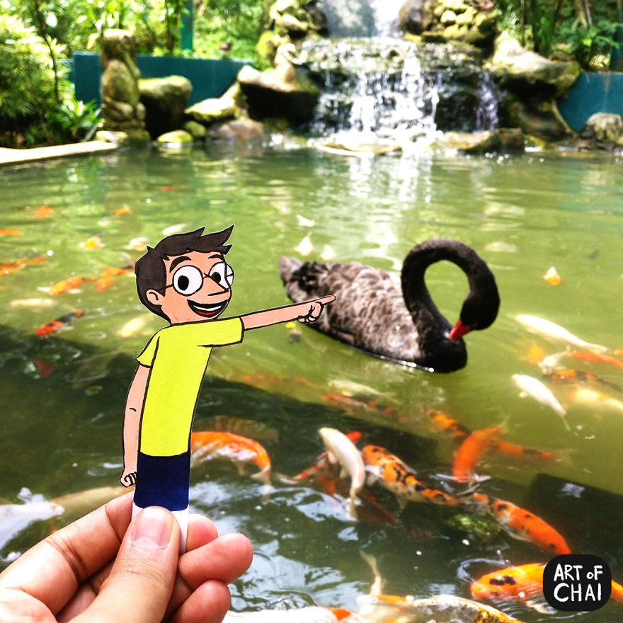 Chai Excited To See A Lot Of Birds And Koi Fish At The Kuala Lumpur Bird Park