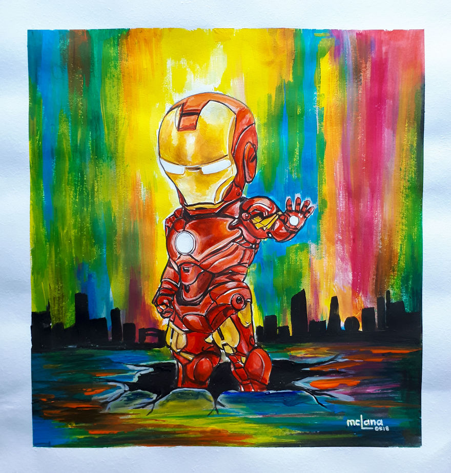 My Acrylic Painting Of Mini Iron Man
