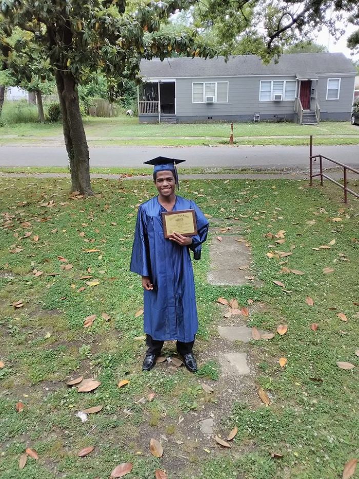 Corey Patrick graduated from Tarrant High holding his diploma