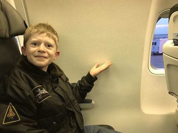 We Booked A Window Seat On A Airplane For My Boy's First Flight