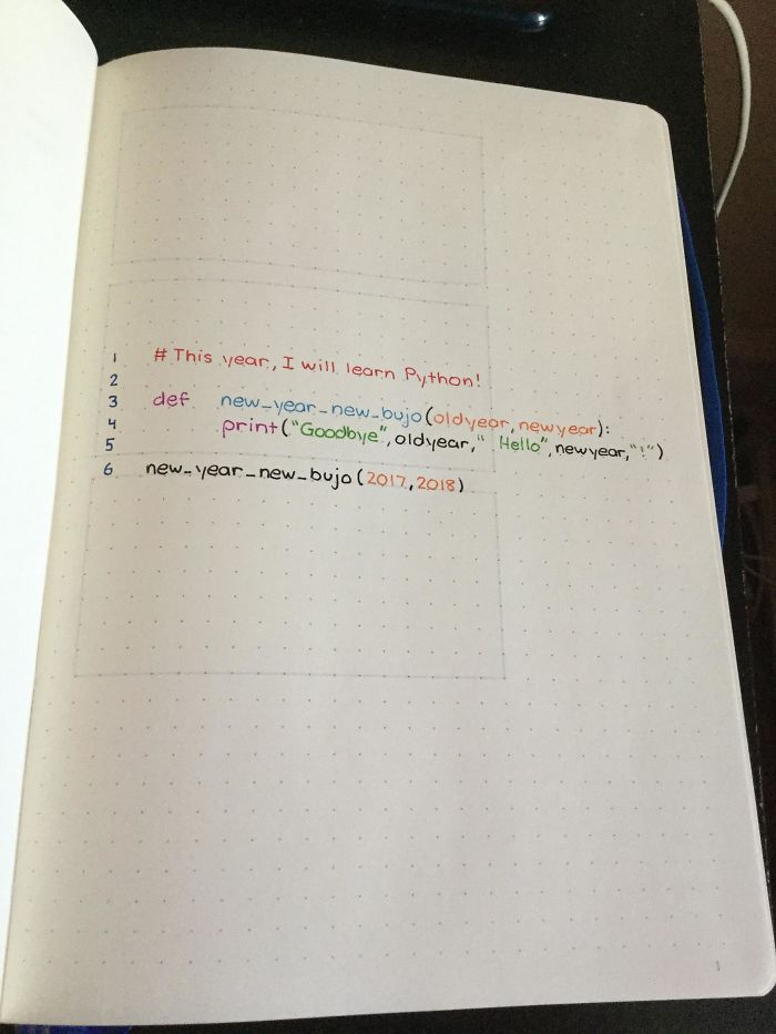 First Page Of My New Bullet Journal