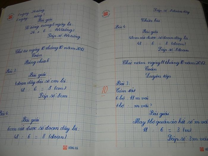 Das sind die Hausaufgaben einer 8-Jährigen Vietnamesin, bei deren Familie ich gewohnt habe