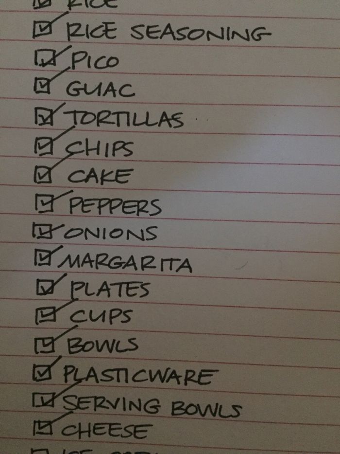 List I Made To Pack Up For A Party...i Really Like How Margarita Looks