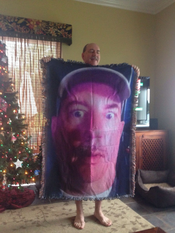 I Have Seen A Lot Of Blankets On Reddit Today So Here Is My Dad's Gift To My Younger Sister. He Calls It The "Birth Control Blanket"