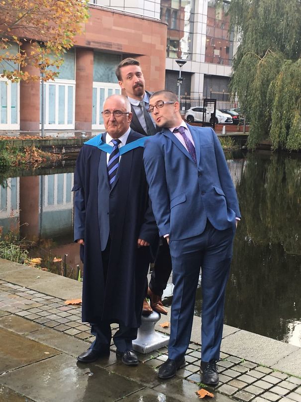 My Dad Just Graduated At The Age Of 71. My Mum Wanted A Nice Picture Of 'Her Boys'