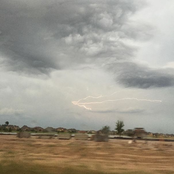 Wanted To Get A Quick Pic When This Kind Lightning Bolt Appeared And Pointed Me Towards My Destination