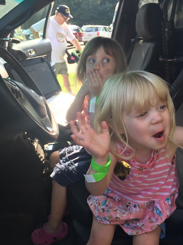 The Moment My Kids Set Off The Siren In A Police Car