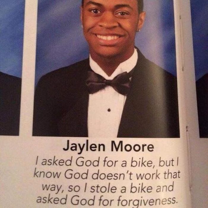 "Le pedí a Dios una bici, pero sé que Dios no funciona así, así que robé una bici y le pedí perdón a Dios"