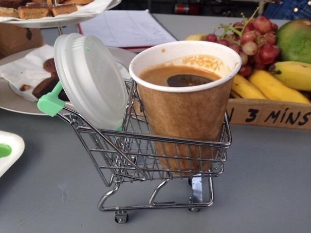 Please Return Your Shopping Trolley After Finishing Your Coffee To Reclaim Your Tiny £1 Coin
