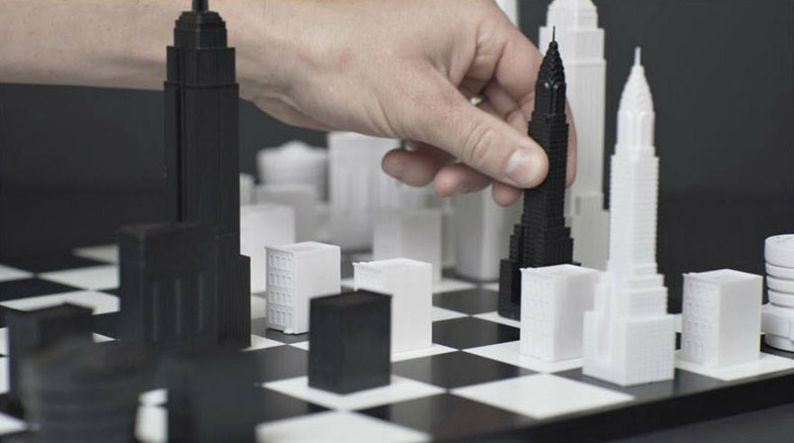 Architectural Landmarks Of New York City Featured In A Chess Set
