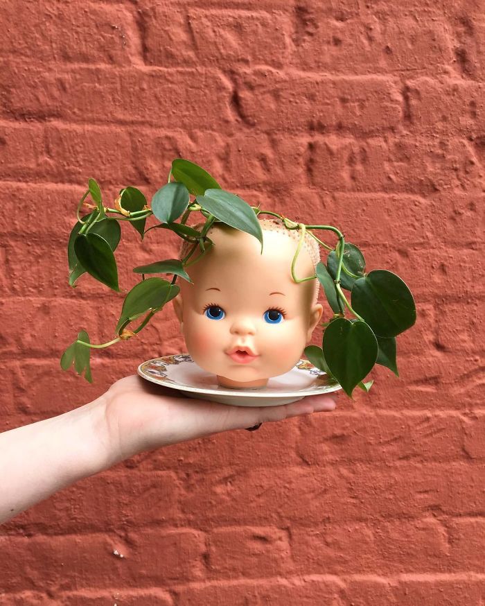Creepy-Baby-Doll-Head-Planters
