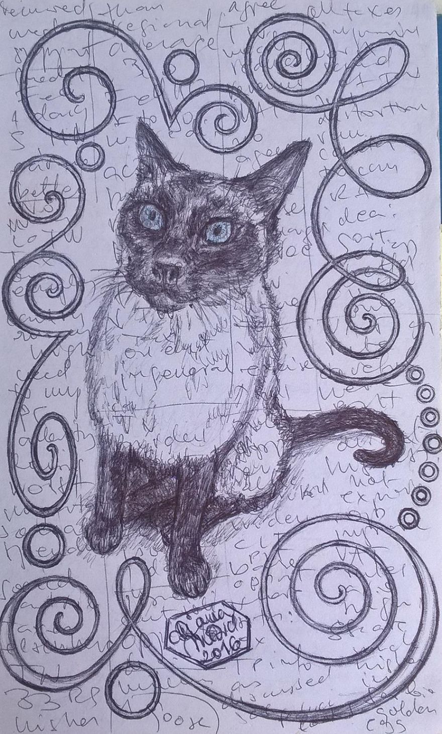 I Turn My Interpretation Notes Into Doodles And Drawings Of My Cats