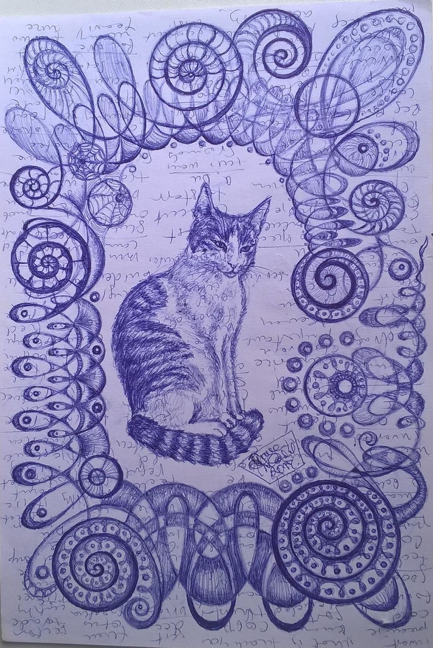 I Turn My Interpretation Notes Into Doodles And Drawings Of My Cats
