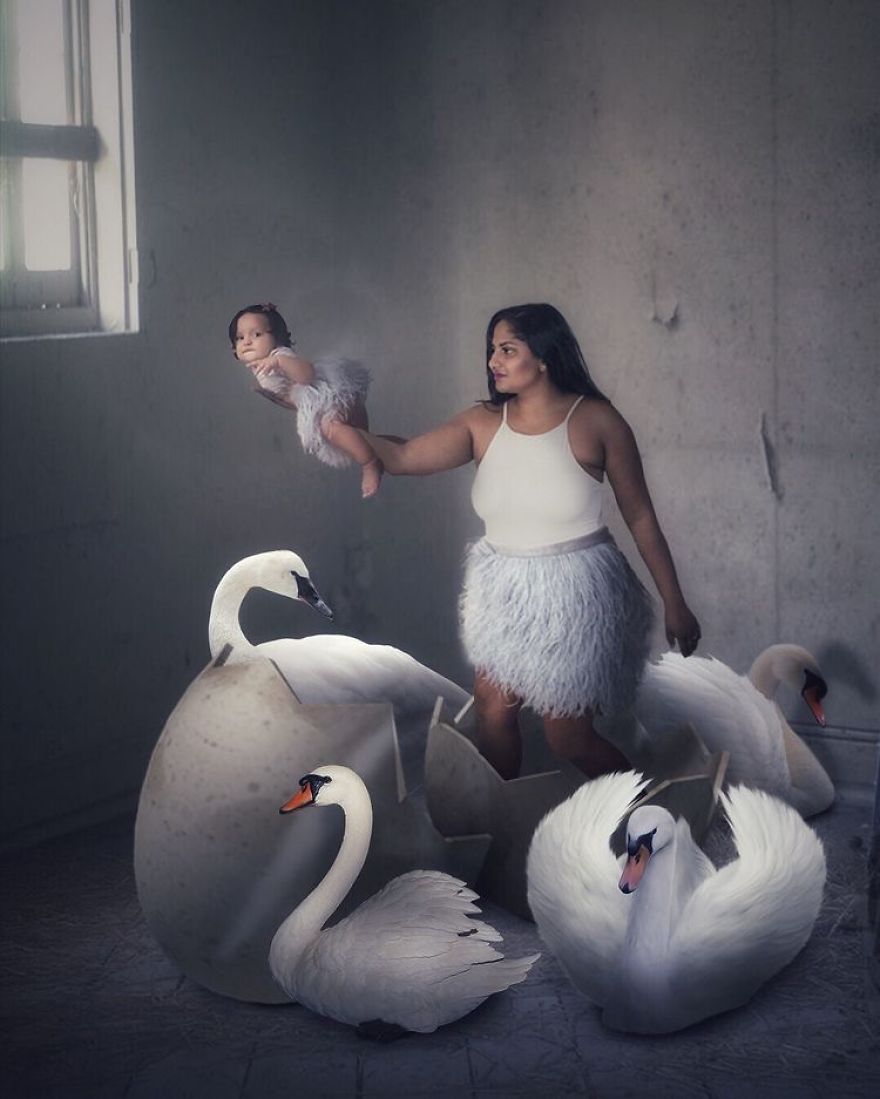 10 Surreal Scenes Of Mother And Daughter Created Without Leaving The House