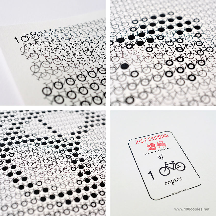 A Print Art Made From 6825 Bicycles