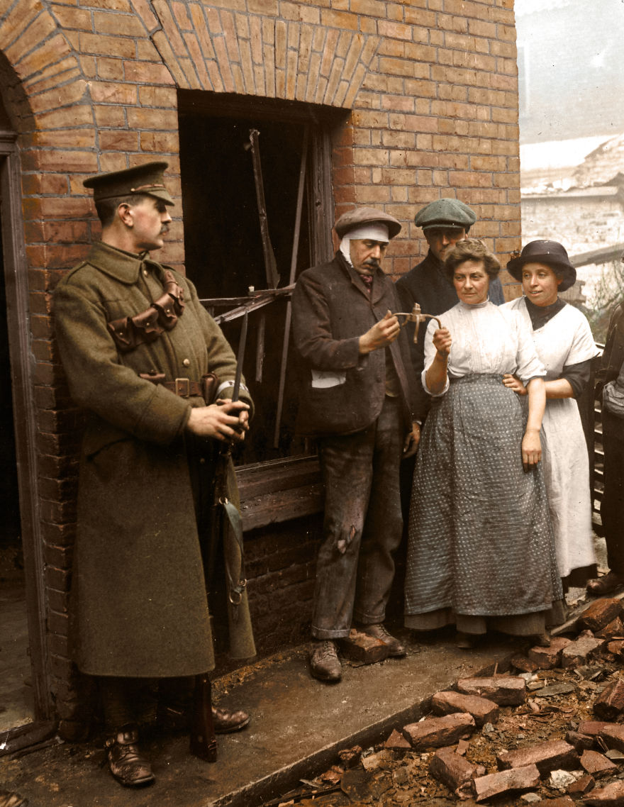 I've Colourised These Photos Of England's 'First Blitz' Over 100 Years Ago