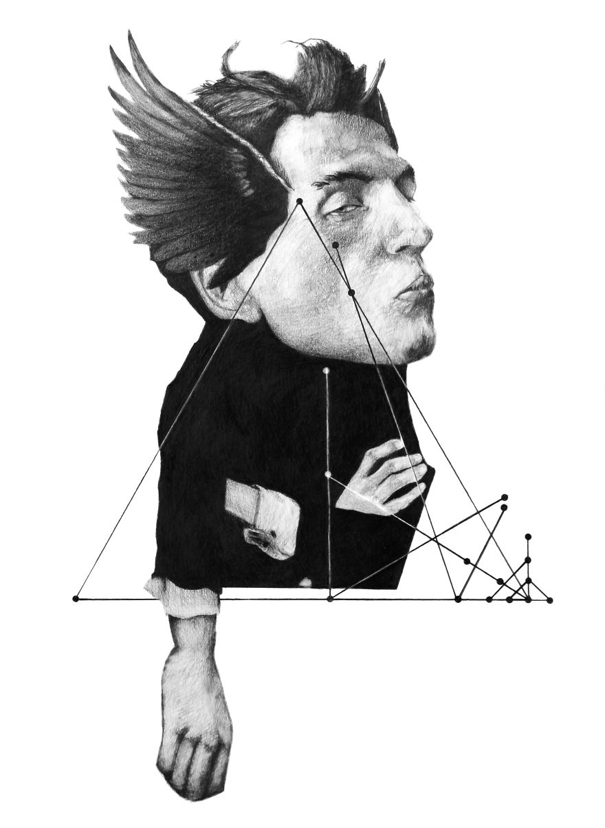 14 Collage- Pencil -Drawings Inspired By Greek Mythology