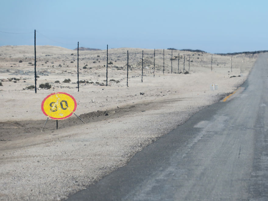 Lonely Road Signs Of Namibia