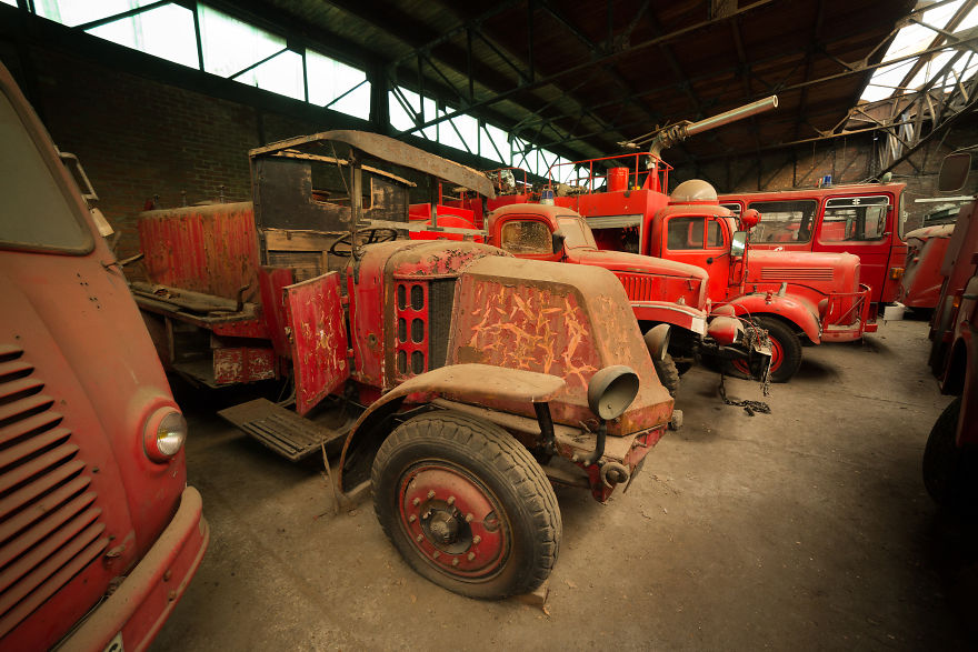 The Cemetery Of Fire Trucks At Saint Barbe
