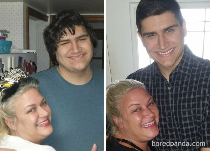 Lost 120 Lbs In 3 Years. Left Picture Was When My Schizophrenia Was At Its Worst And I Was Still Struggling Heavily With Delusion And Hallucinations. Right Picture Is My First Job Interview Since I Was Diagnosed With My Mental Illness. I Got The Job!