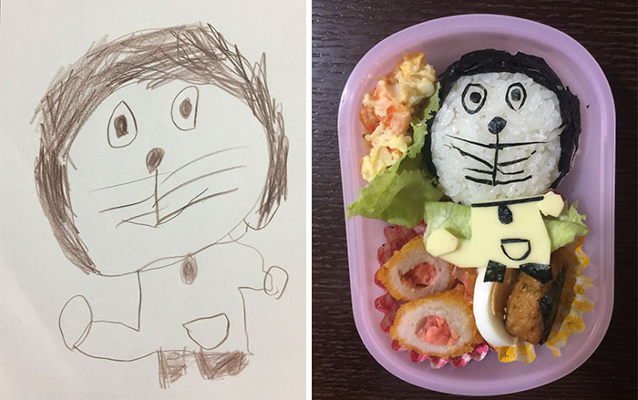 Japanese Dad Takes His Daughter’s Drawings And Turns Them Into Adorable Meals