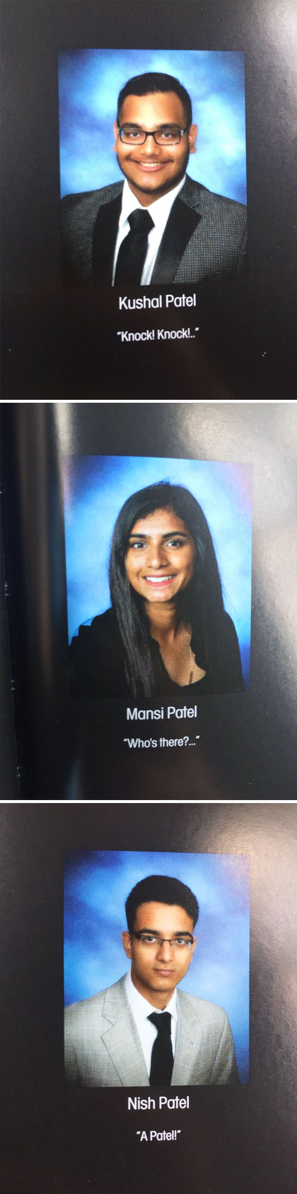 "Knock! Knock!.." "Who's There?.." "A Patel!"