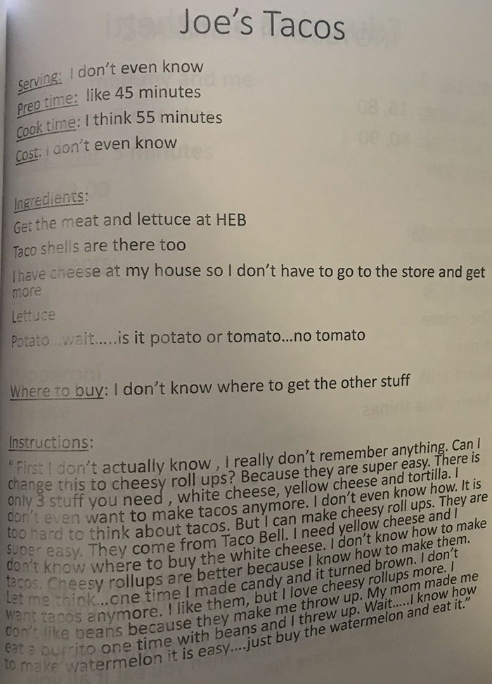 Teacher Asked Toddlers To Create Recipes For A Cookbook, And The Result Is Hilarious