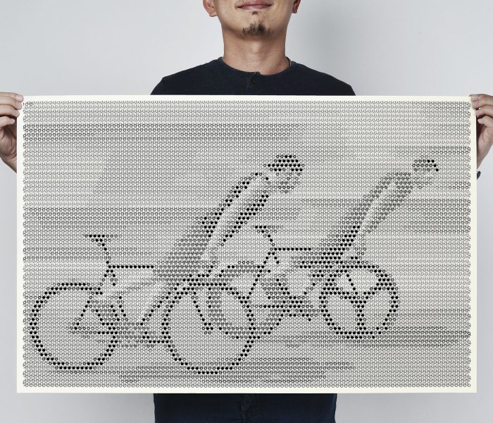 A Print Art Made From 6825 Bicycles