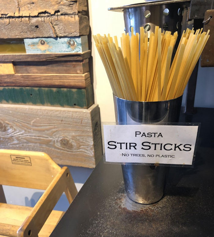 The Stir Sticks At My Coffee Shop Are Made Of Pasta