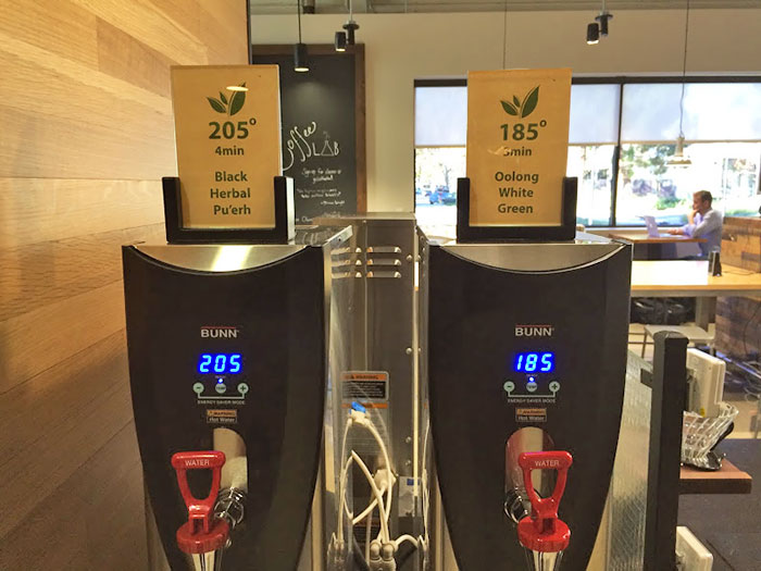This Café Has Two Hot Water Dispensers With Different Temperatures To Suit Different Teas