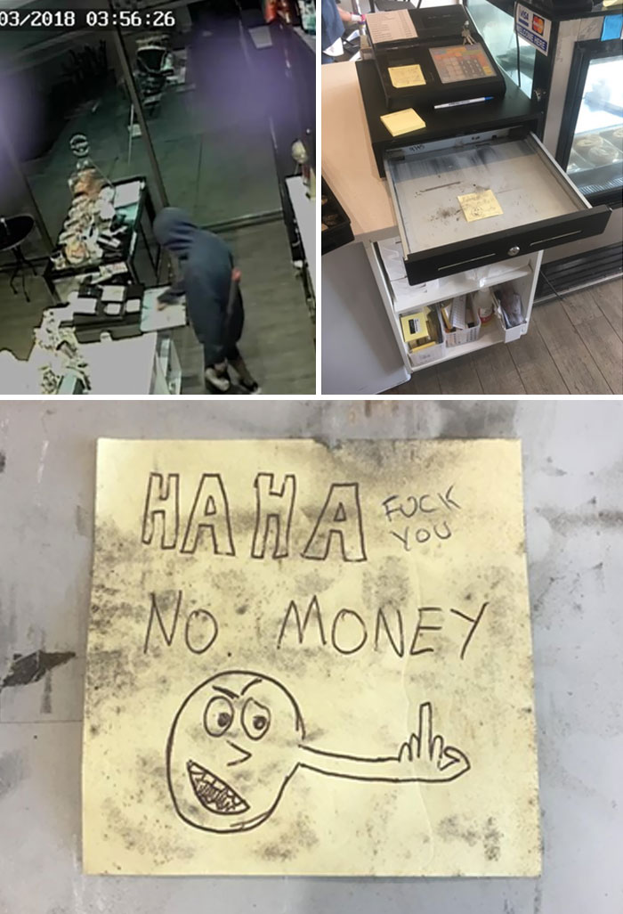 The Cafe Where I Work Got Broken Into. The Thief Was Greeted By This Note I Left Inside The Register