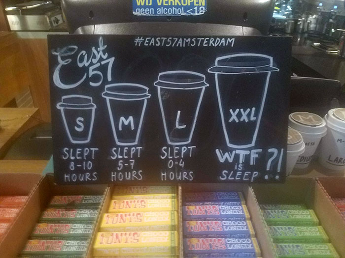 This Coffee Shop Sizes Its Coffees By How Much You've Slept Last Night