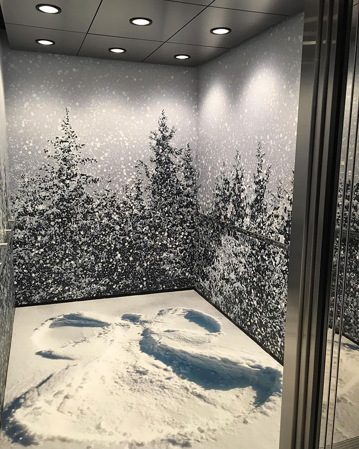 Winter Wonderland Inside Of An Elevator