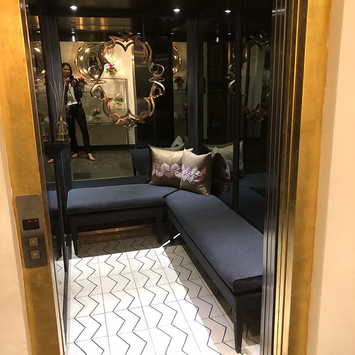Fancy Elevator With Seats Inside