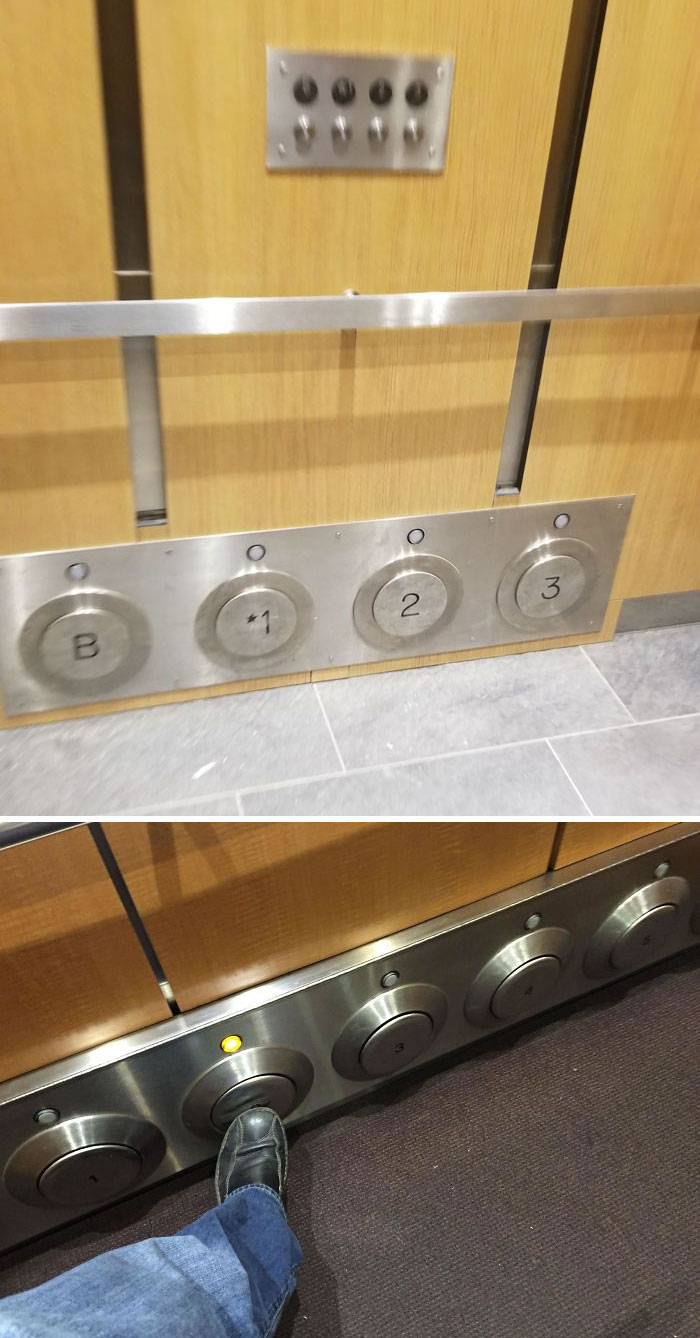 This Elevator Has Buttons You Can Kick
