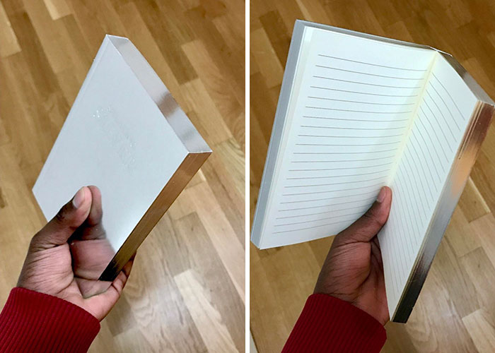 This Journal Made To Look Like A Silver Block When Closed