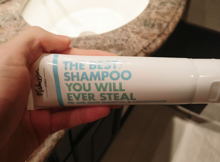 This Hotel Shampoo Which Assumes Your Theft Also Has A Very Simplistic Package