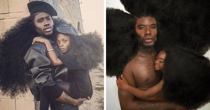 Father & Daughter Duo Takes Over The Internet With Their Natural Hairdos |  Bored Panda